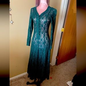 green lace vintage dress
